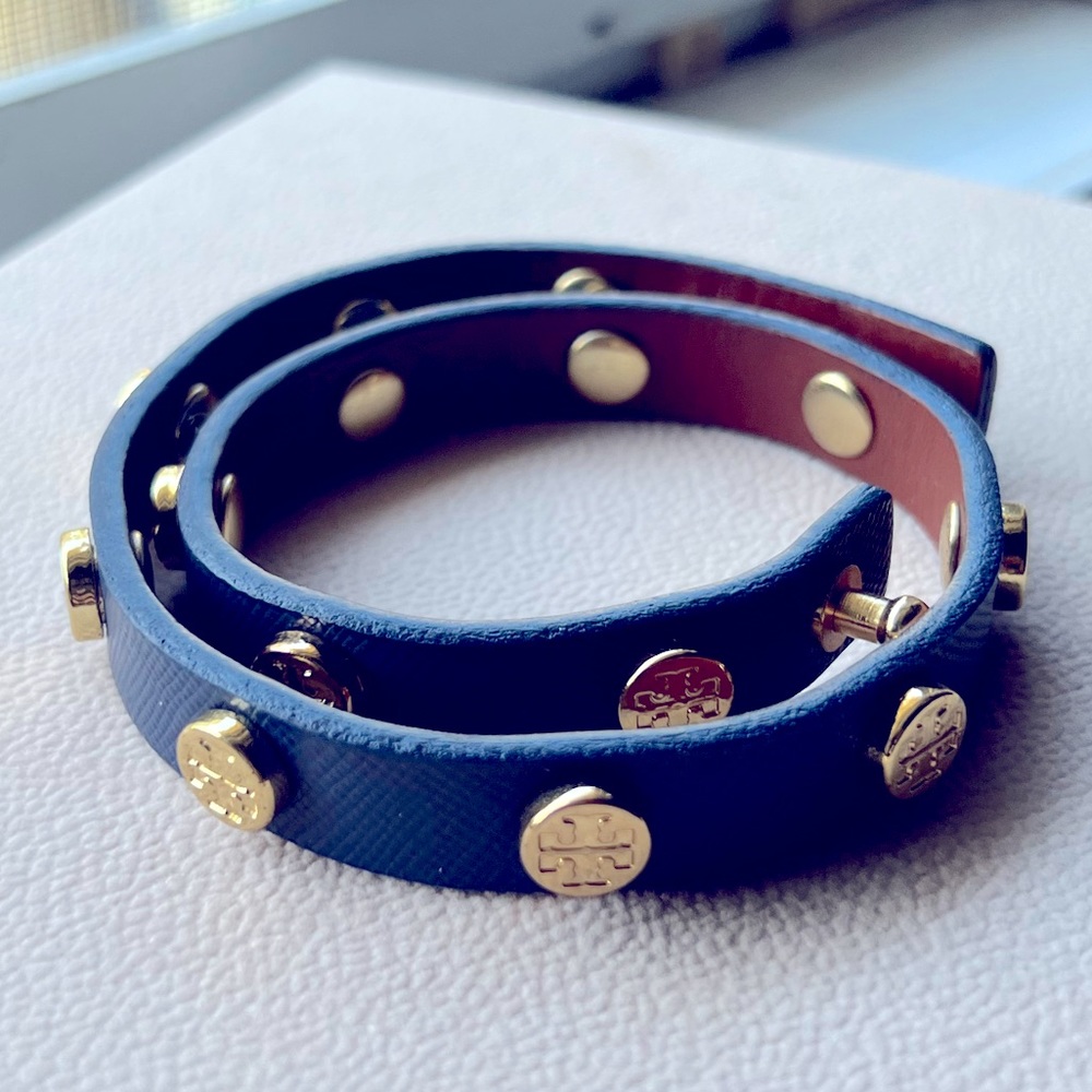 Tory Burch leather double wrap bracelet